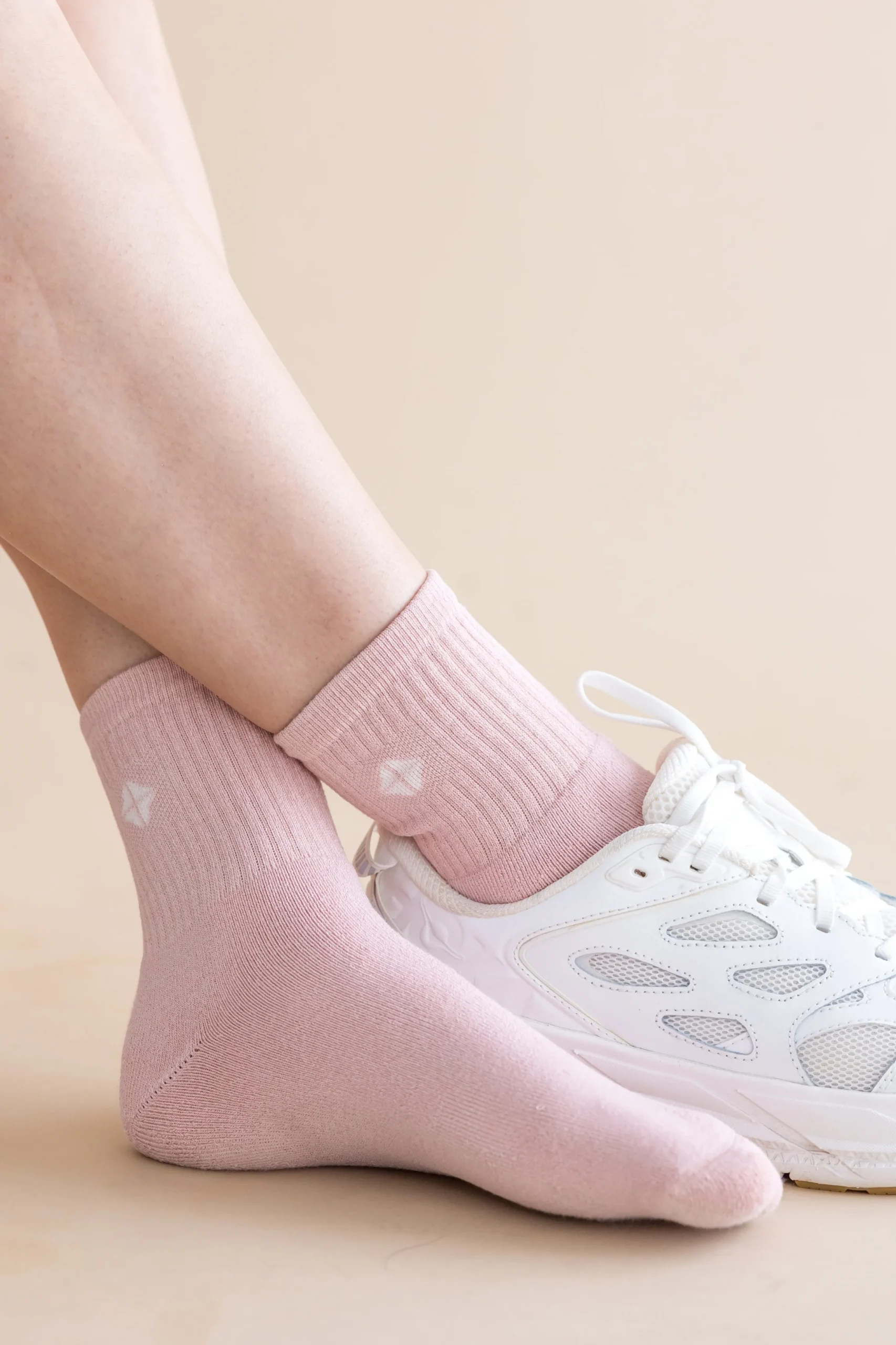 Adult Crew Socks in Blush