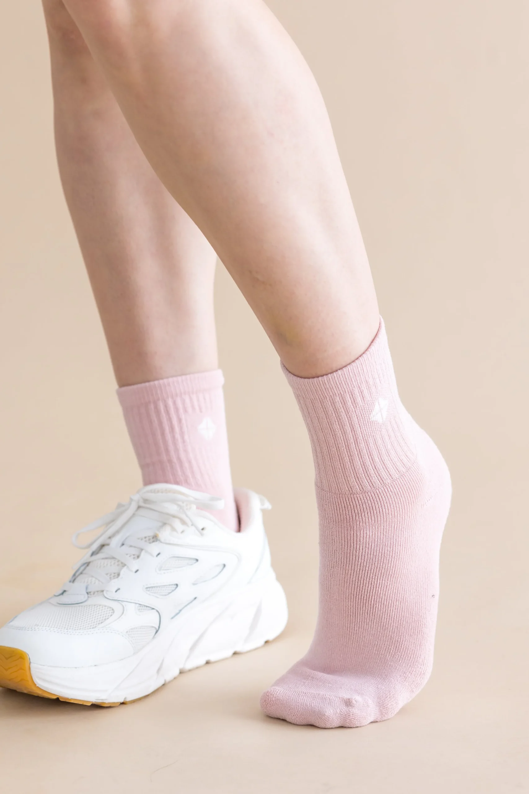 Adult Crew Socks in Blush