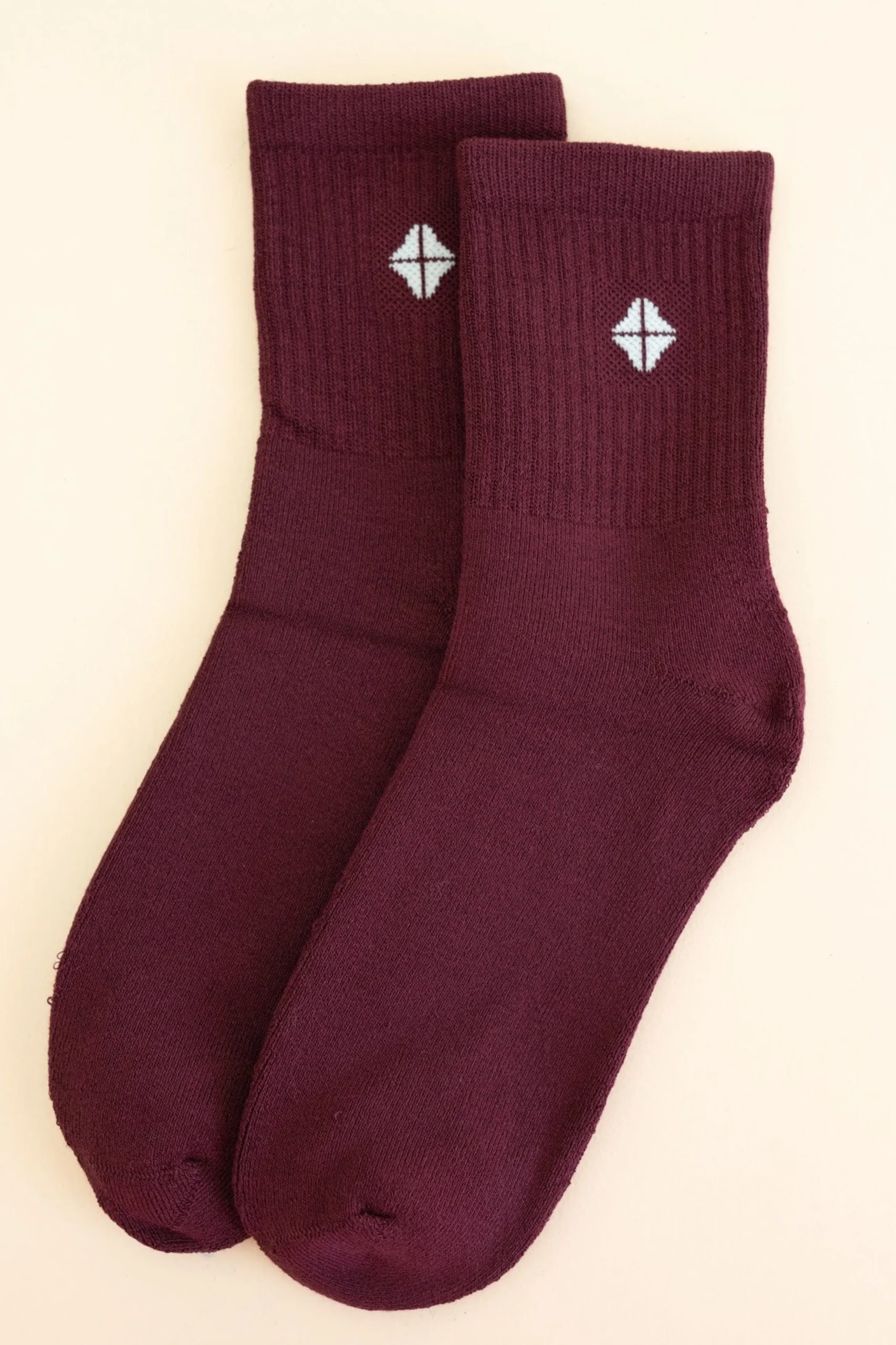 Adult Crew Socks in Burgundy