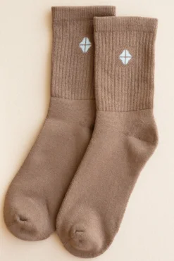 Adult Crew Socks in Latte