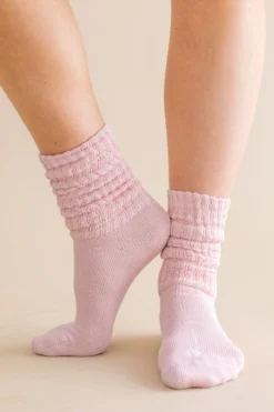 Adult Scrunch Socks in Blush