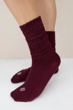 Adult Scrunch Socks in Burgundy