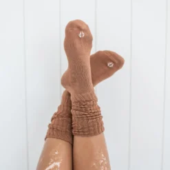 Adult Scrunch Socks in Latte