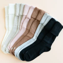 Adult Scrunch Socks in Latte