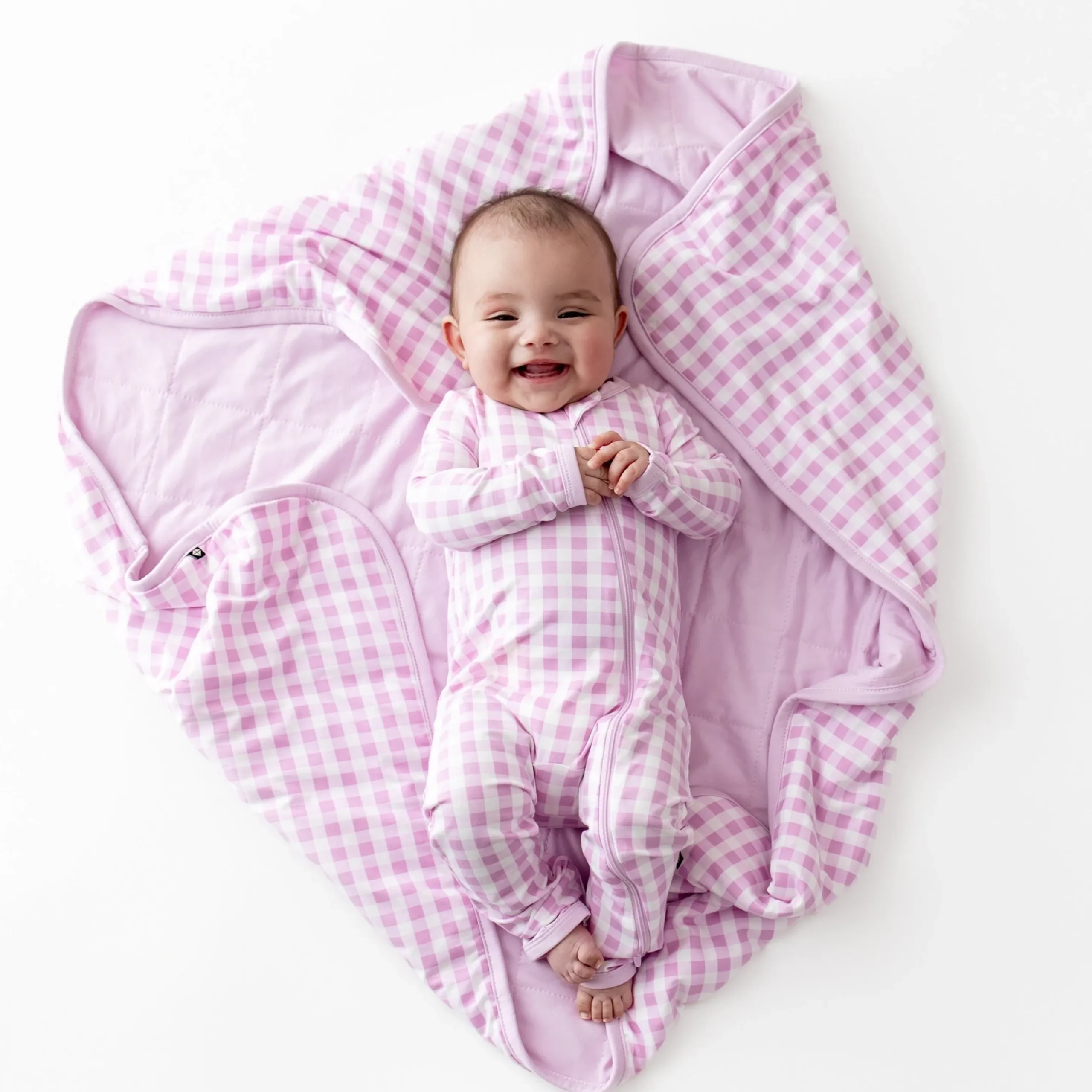 Baby Blanket in Gingham Thistle 1.0