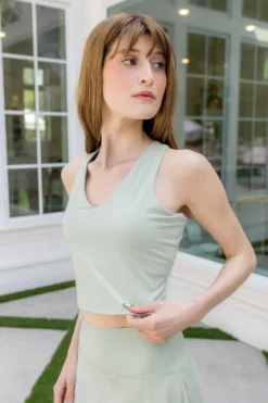 Bamboo Flex Bra Tank in Basil