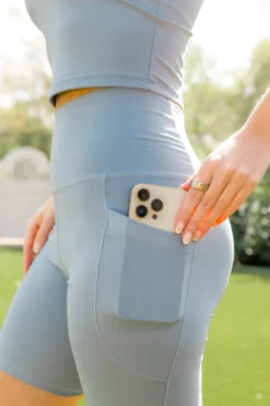 Bamboo Flex High Rise Biker Short in Slate