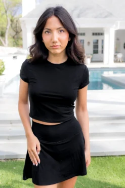 Bamboo Flex Skort in Midnight