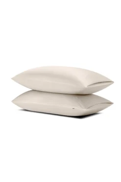 Bamboo Sateen Pillowcase Set in Sand Stone