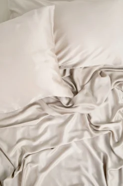 Bamboo Sateen Pillowcase Set in Sand Stone