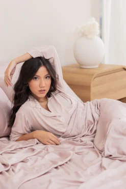 Bamboo Sateen Sheet Set in Rose Quartz
