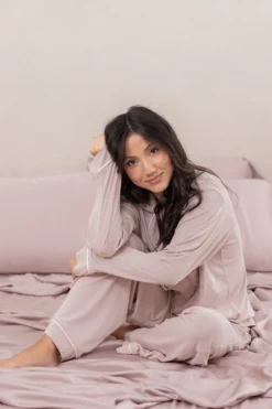Bamboo Sateen Sheet Set in Rose Quartz