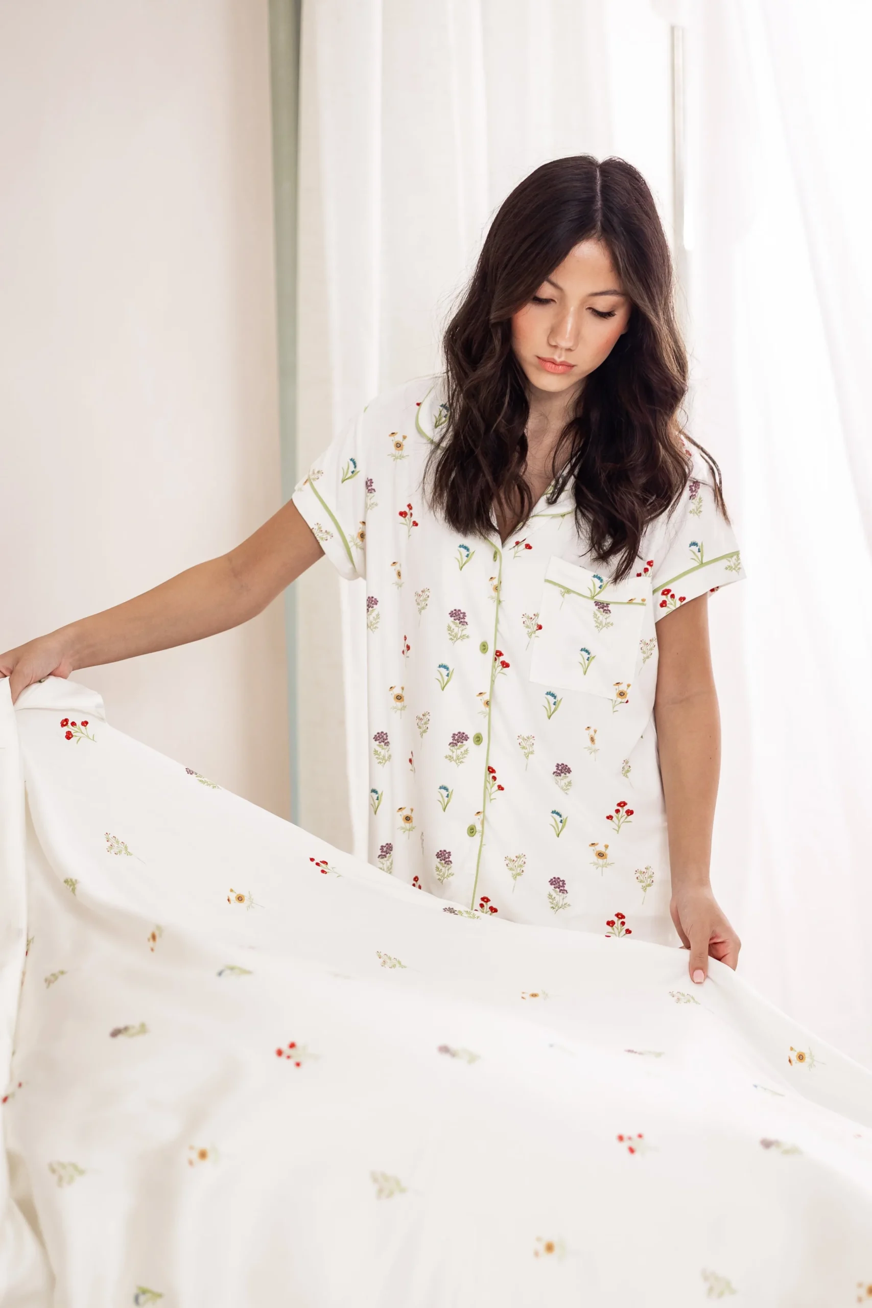 Bamboo Sateen Sheet Set in Wildflower