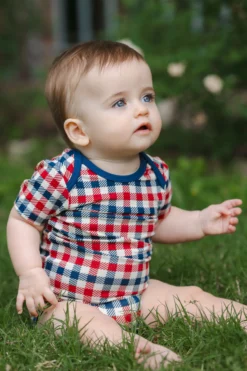 Bodysuit in Patriotic Gingham