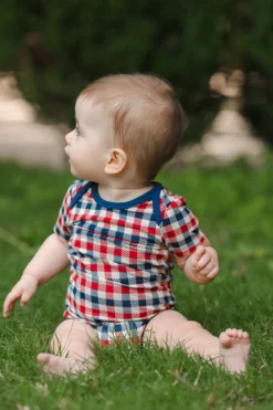 Bodysuit in Patriotic Gingham