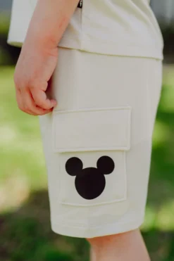 Cargo Short in Mickey Mouse on Ecru
