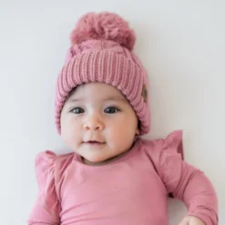Chunky Cable Knit Beanie in Apple Blossom