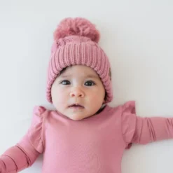 Chunky Cable Knit Beanie in Apple Blossom