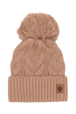 Chunky Cable Knit Beanie in Latte