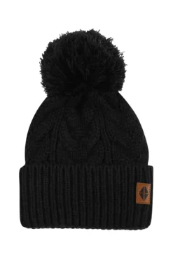 Chunky Cable Knit Beanie in Midnight