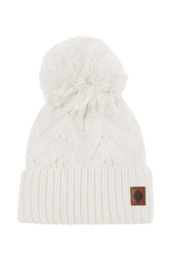 Chunky Cable Knit Beanie in Oat