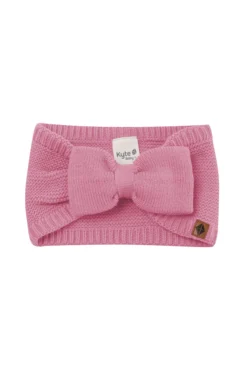 Chunky Knit Bow Headband in Apple Blossom