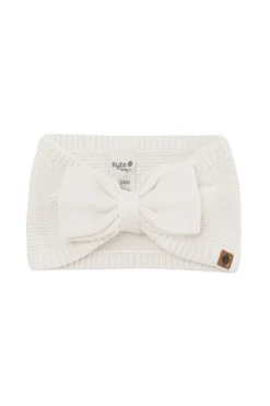 Chunky Knit Bow Headband in Oat