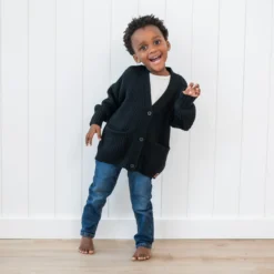 Chunky Knit Oversized Cardigan in Midnight