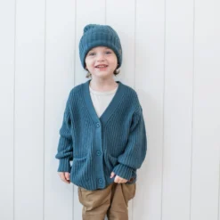 Chunky Knit Oversized Cardigan in Atlantic