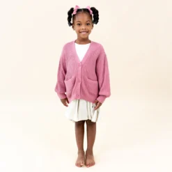 Chunky Knit Oversized Cardigan in Apple Blossom