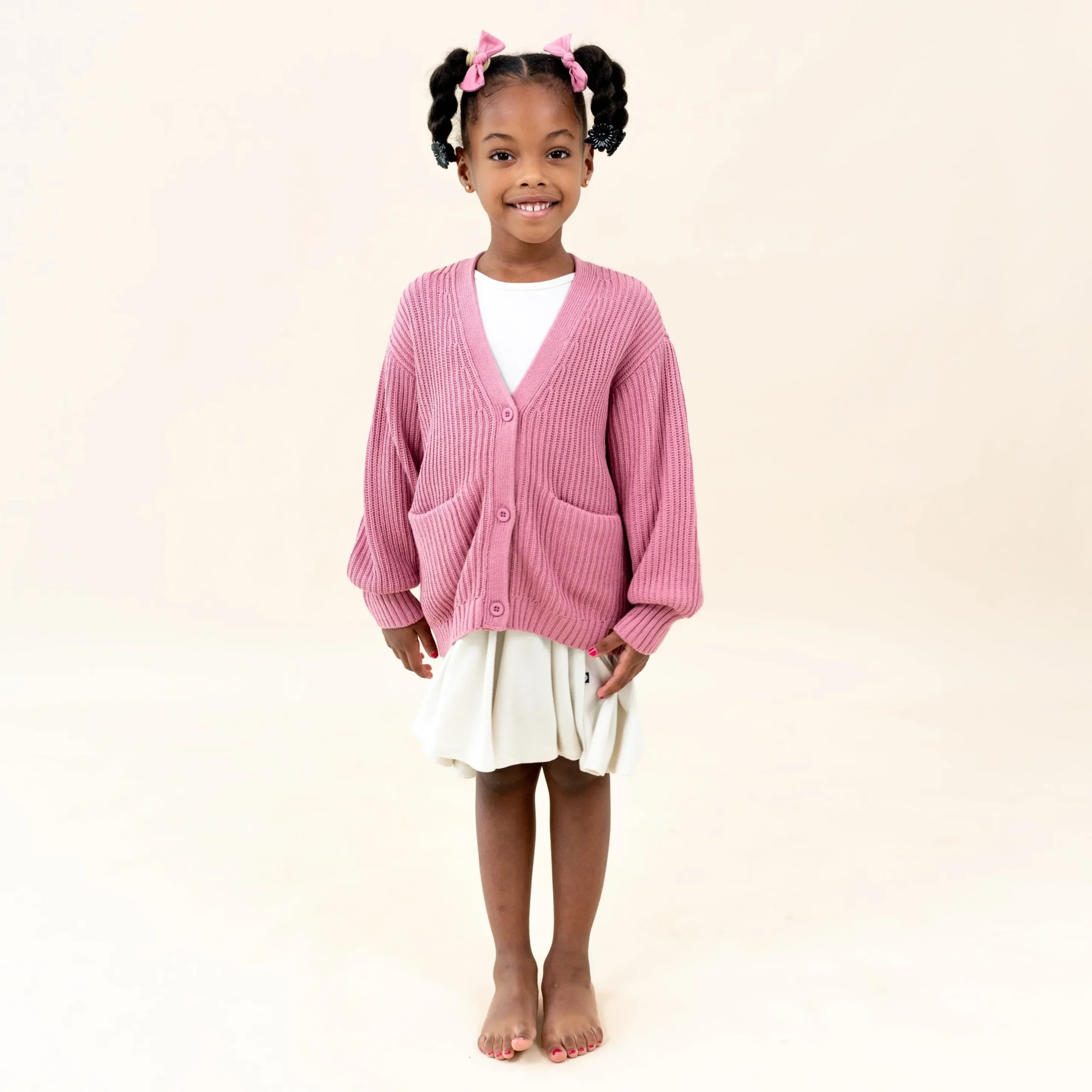 Chunky Knit Oversized Cardigan in Apple Blossom