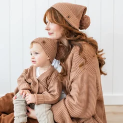 Chunky Knit Oversized Cardigan in Latte