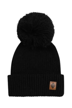 Chunky Knit Pom Beanie in Midnight