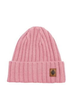 Chunky Knit Ribbed Beanie in Apple Blossom