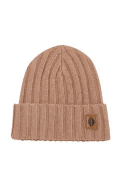 Chunky Knit Ribbed Beanie in Latte