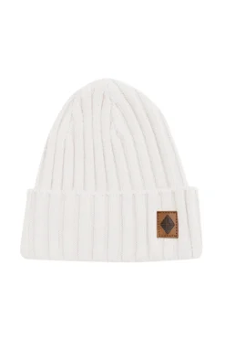 Chunky Knit Ribbed Beanie in Oat