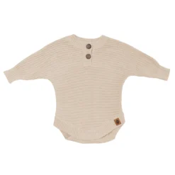 Chunky Knit Romper in Almond