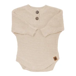 Chunky Knit Romper in Almond