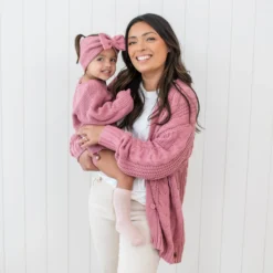 Chunky Knit Romper in Apple Blossom