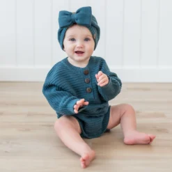 Chunky Knit Romper in Atlantic