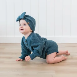 Chunky Knit Romper in Atlantic