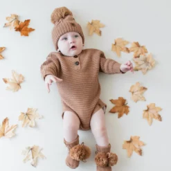 Chunky Knit Romper in Latte
