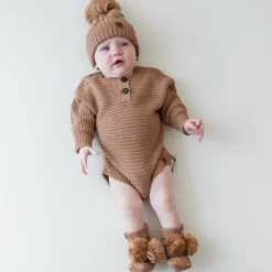 Chunky Knit Romper in Latte