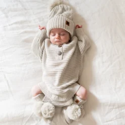 Chunky Knit Romper in Oat