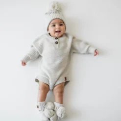 Chunky Knit Romper in Oat