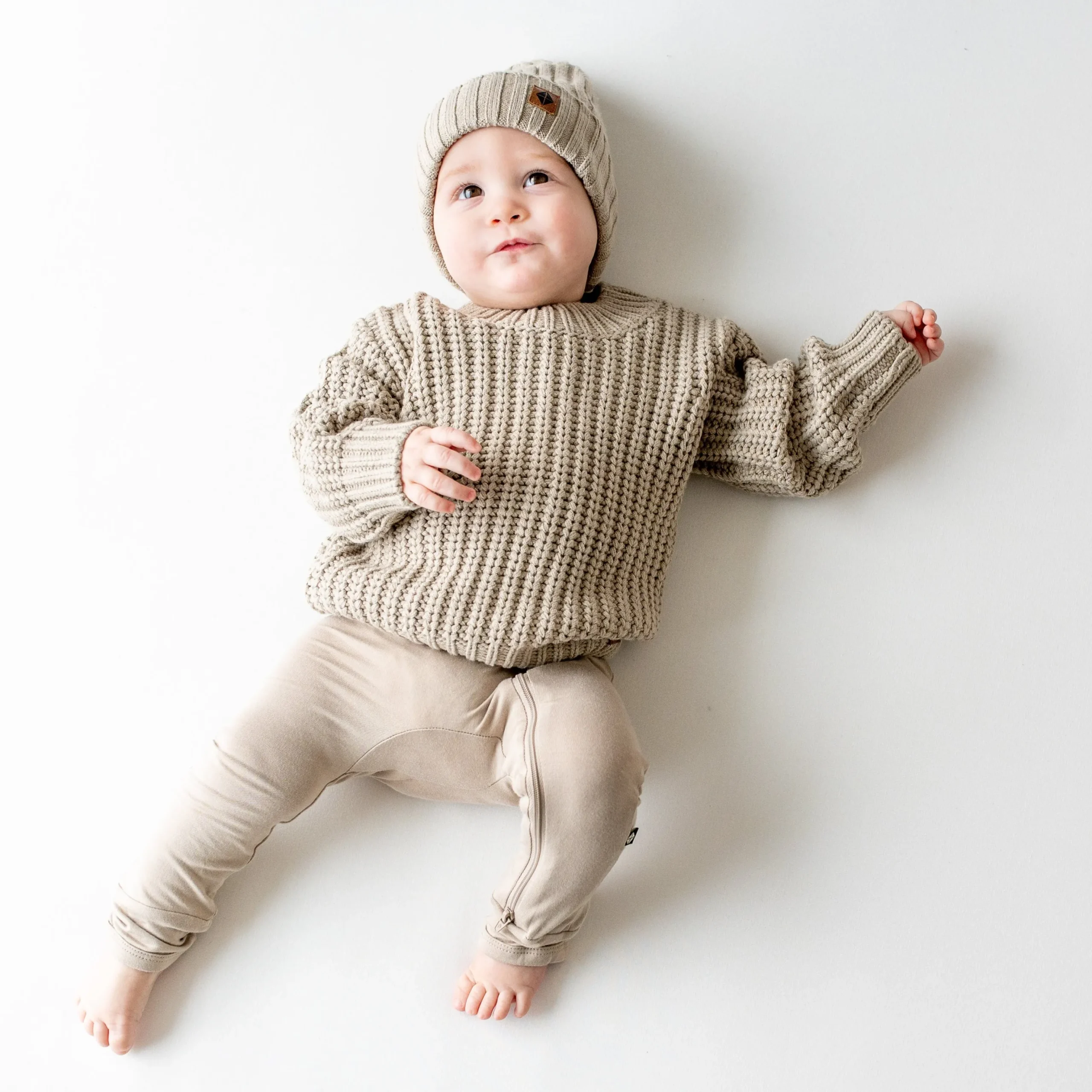 Chunky Knit Sweater in Almond