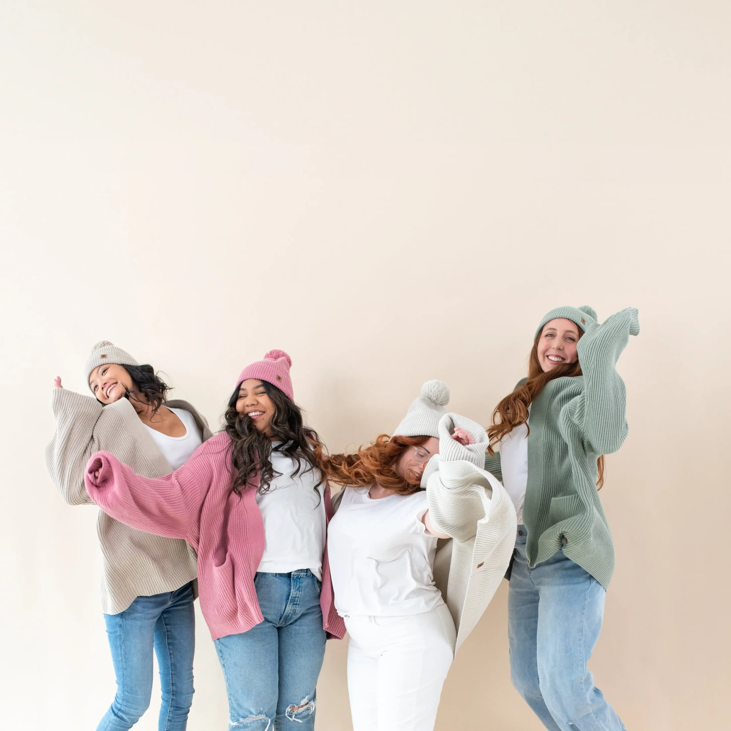 Chunky Knit Women's Oversized Cardigan in Apple Blossom