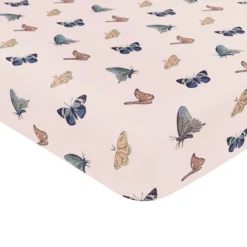 Crib Sheet in Blush Butterfly