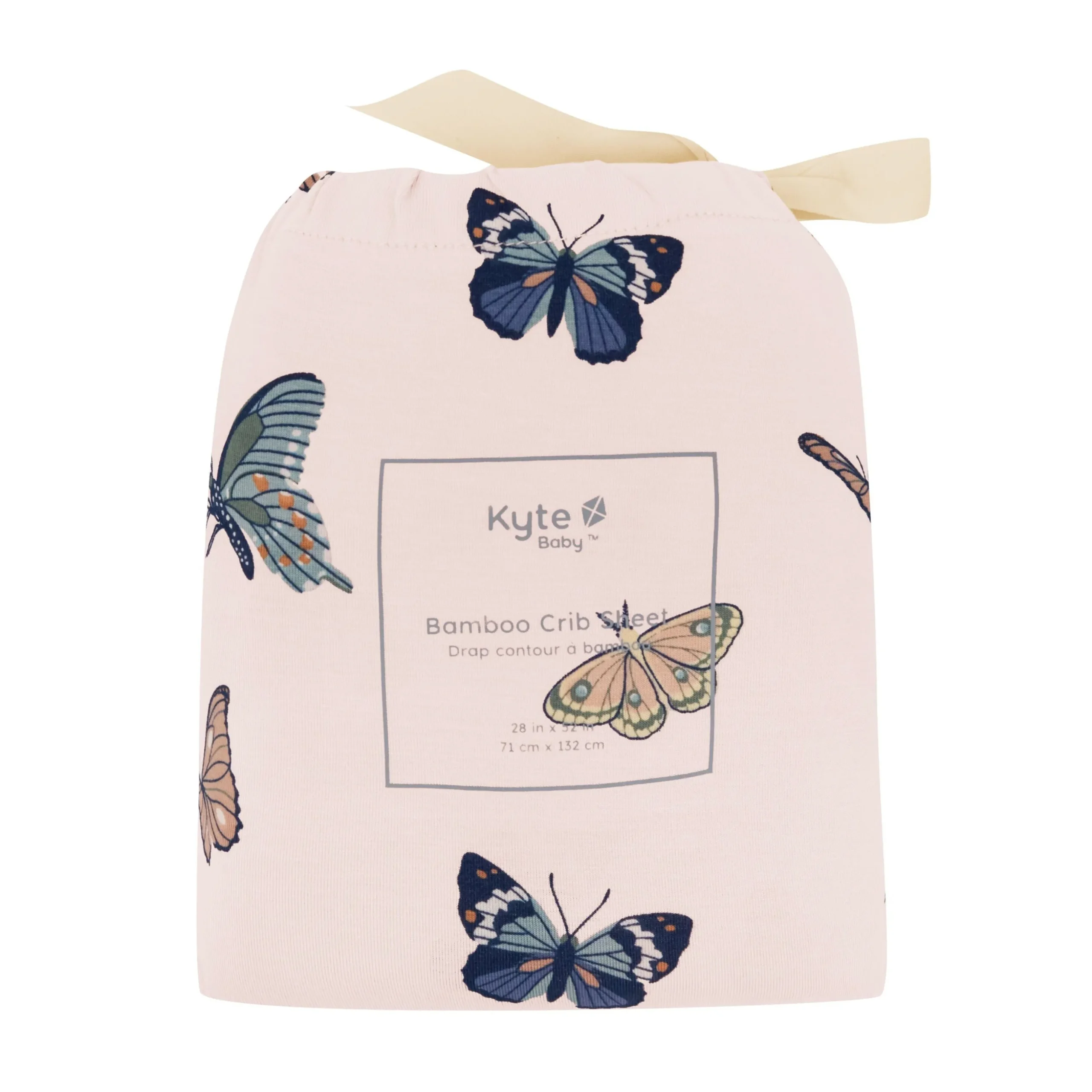 Crib Sheet in Blush Butterfly