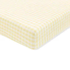 Crib Sheet in Gingham Chamomile